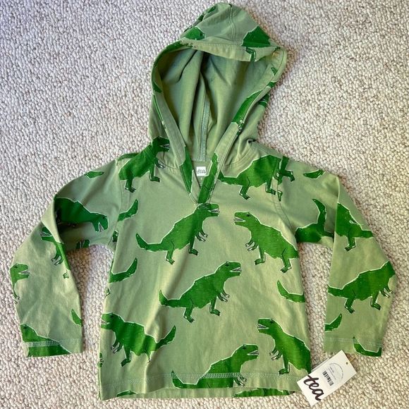 Tea Collection Other - Tea Collection 🦖2t Stompy Dino’s happy hoodie in green! NWT